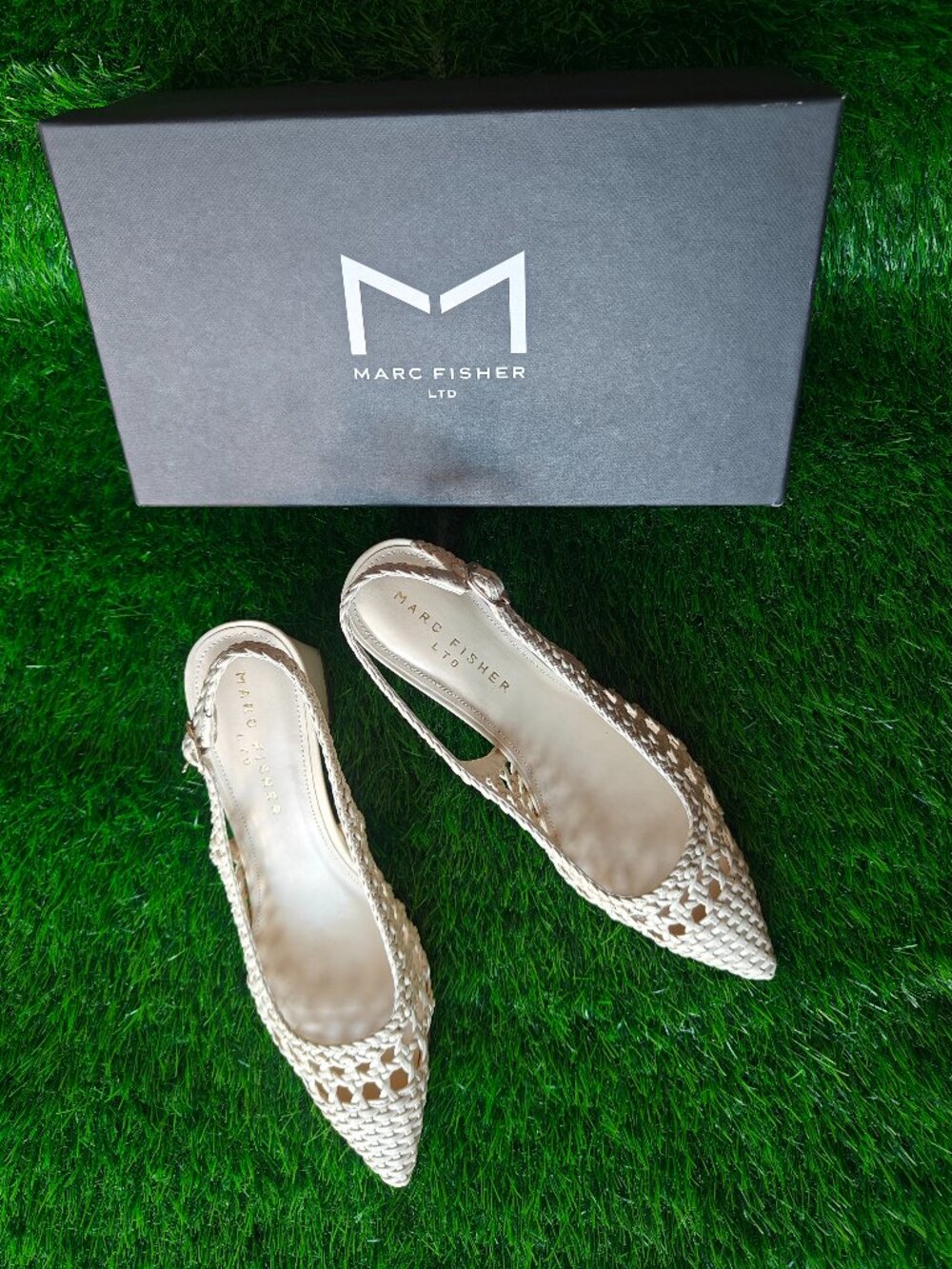 WOMEN'S MARC FISHER MLZAIDEN SLINGBACK POINTED TOE PUMP (SIZE 7.5M)
